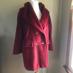 Max Mara Iconic Pappino Red Alpaca Coat Size 6